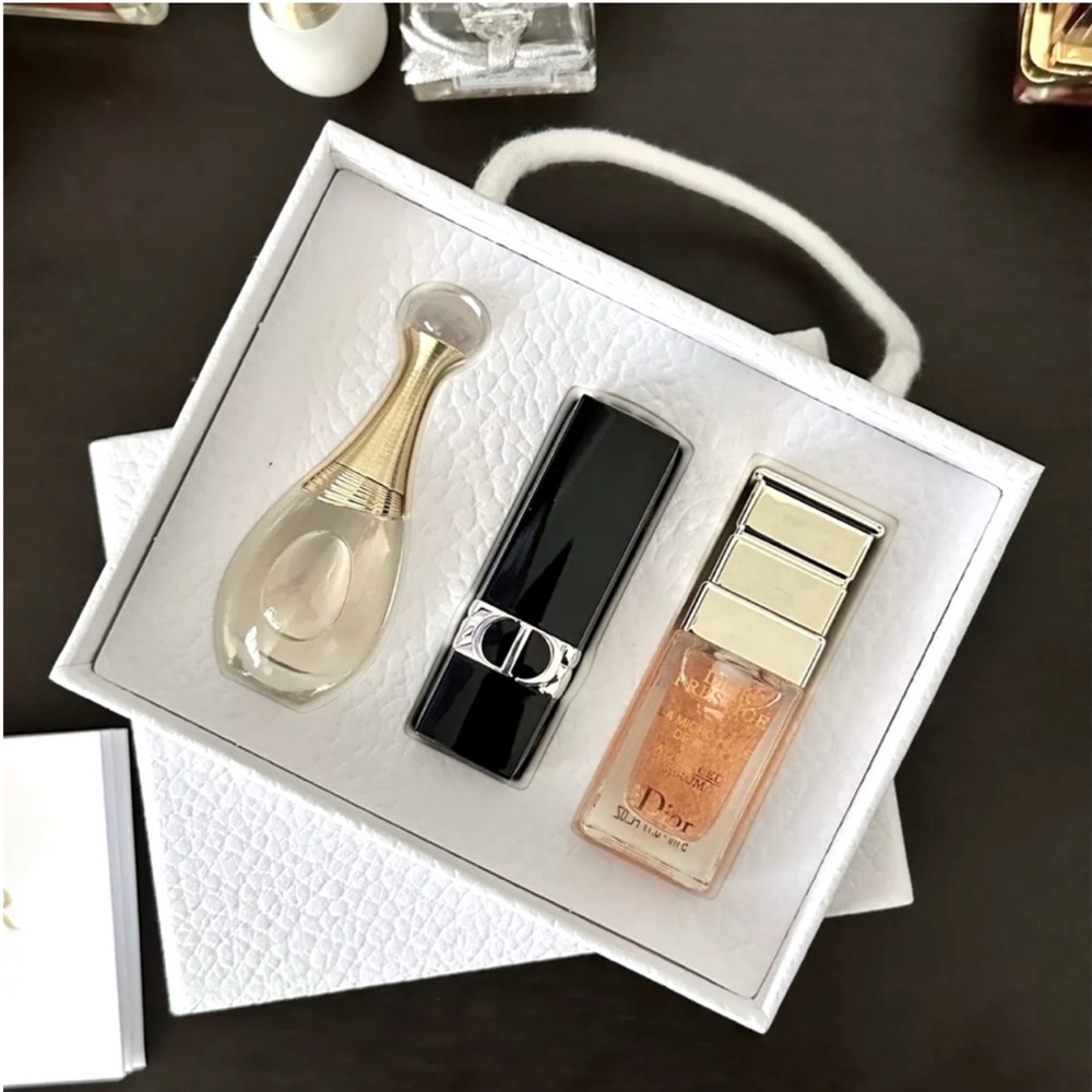 DIOR J'adore 5ml 3 Pcs Mini Set✨Rouge Lipstick ✨Advanced Serum🎁NWT